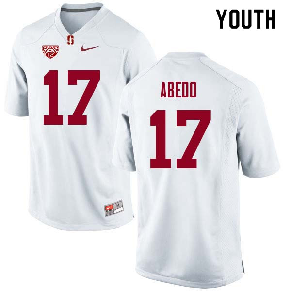 Youth Stanford Cardinal #17 Paulson Abedo College Football Jerseys Sale-White - Click Image to Close